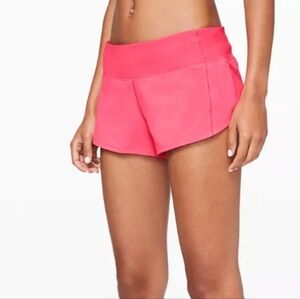 EUC Lululemon Athletica Size 4 Speed Up Lined Coral 4 " Shorts!